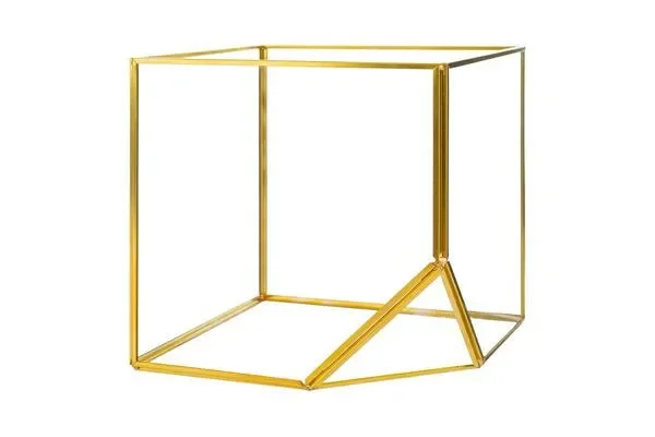 PORTACANDELE IN VETRO ORO VINTAGE (17x17xh.17cm)