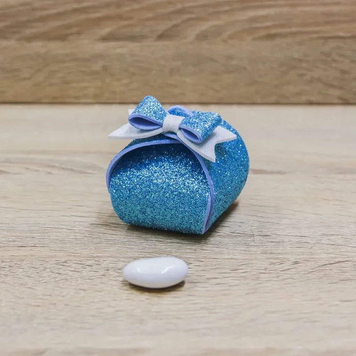 Portaconfetti Piccolo Glitter Celeste