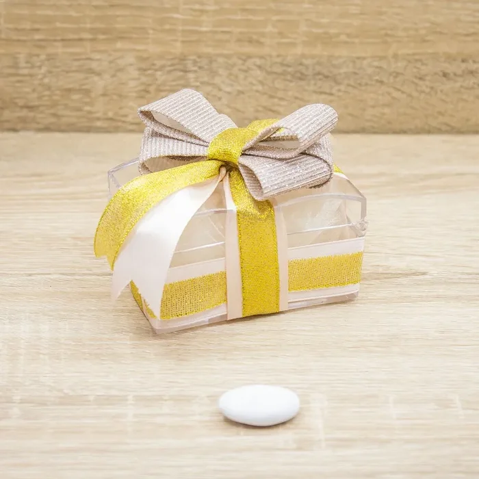 Portaconfetti Rosa Cipria e Oro 10 Confetti Vendita calda