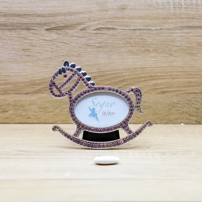 Portafoto Cavallo a Dondolo di Strass Rosa De Santis Argenti