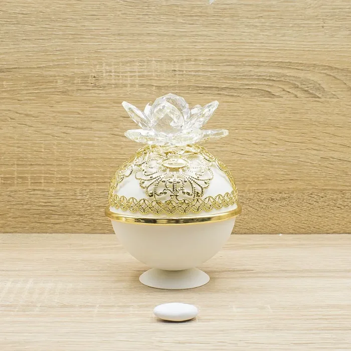 Portagioie Sfera Oro con Petali Cristallo Marilyn Rome