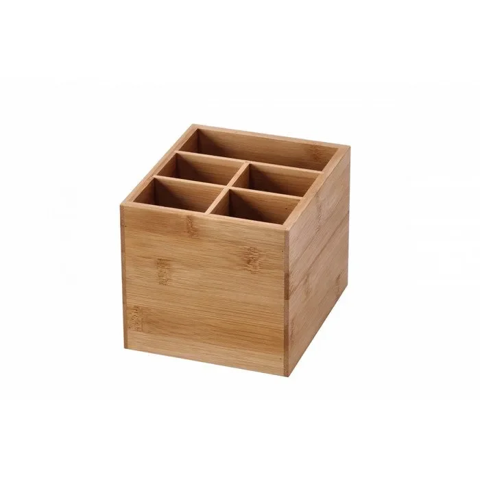 Portaoggetti cubico in bamboo 5 spazi