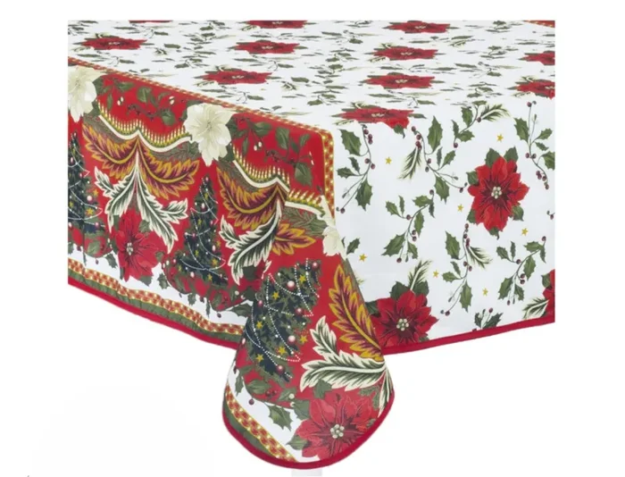 Preziosa Home Tovaglia Sbiecata Ass. Natale 140 x 330 Cm No Stiro Antimacchia 1 Pz Fornitura
