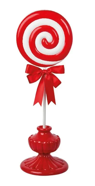 Preziosa Luxury Home Lollipop Natale in Poliresina 21,7 x 20 x 55,5 Cm Bianco Rosso Fornitura