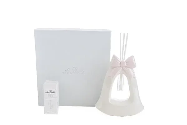 PROFUMATORE CON CAMPANA ROSA IN PORCELLANA C/ASTUCCIO (9,5x4xh.11cm)