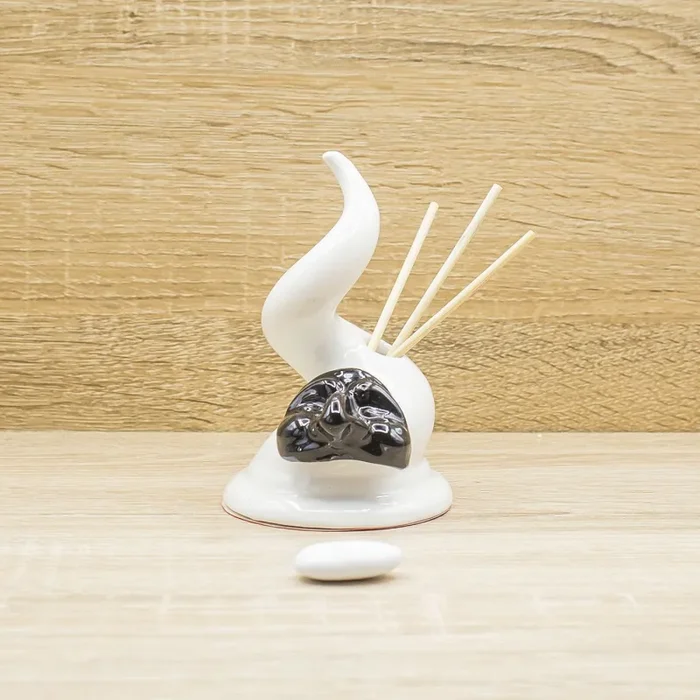 Profumatore Corno Bianco Maschera Pulcinella Bella Napoli