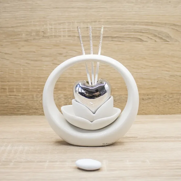 Profumatore Cuore Argento Circolare Claraluna