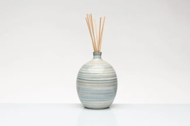 PROFUMATORE DIPINTO A MANO OTTANIO A RIGHE IN CERAMICA