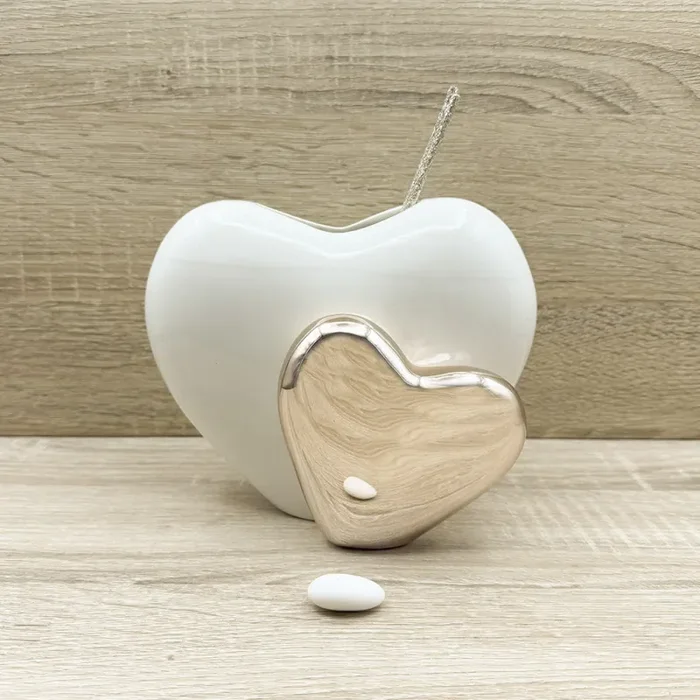 Profumatore Doppio Cuore Bianco e Oro Rosa Claraluna Sconti