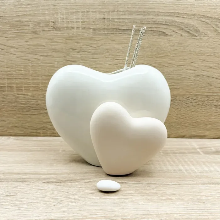 Profumatore Doppio Cuore Bianco e Tortora Claraluna Moda