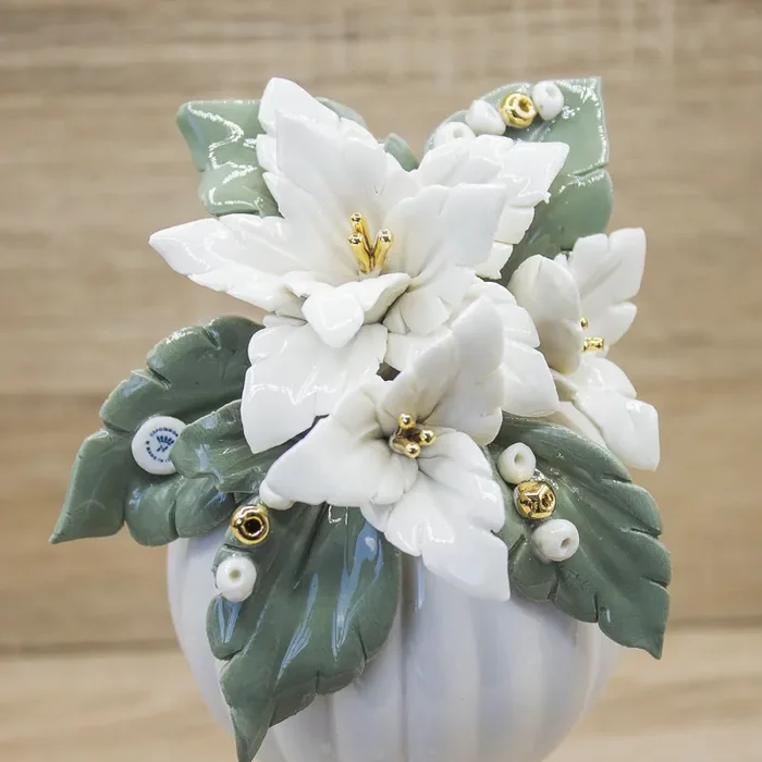 Profumatore Mongolfiera Bianca con Stelle di Natale Porcellana di Capodimonte Vendita calda - immagine 2