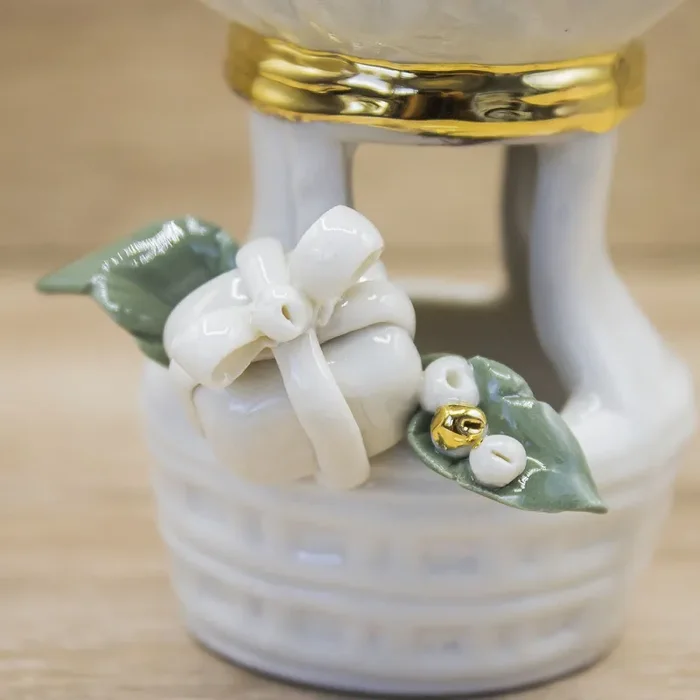 Profumatore Mongolfiera Bianca con Stelle di Natale Porcellana di Capodimonte Vendita calda - immagine 3