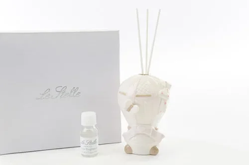 PROFUMATORE MONGOLFIERA PORCELLANA ROSA CON ASTUCCIO 8xh.11,5 CM Fornitura