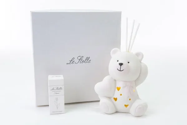 PROFUMATORE ORSETTO CUORE LED ROSA 10X8X11.5CM CON ASTUCCIO BIANCO Moda