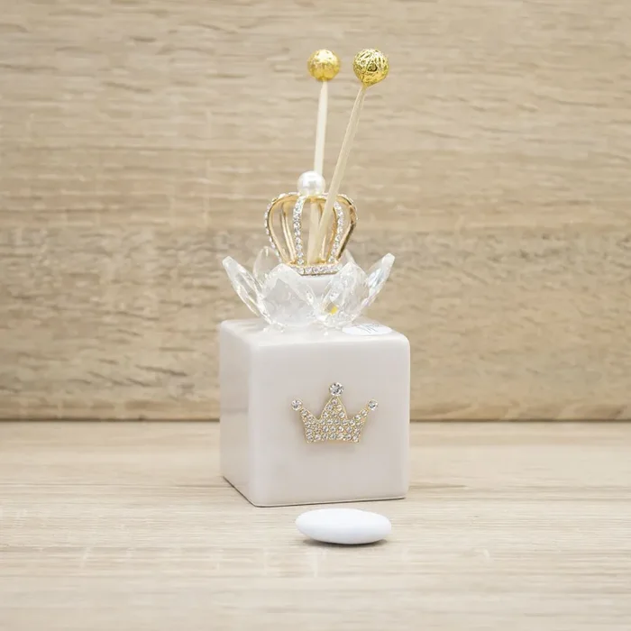 Profumatore Quadrato Tortora con Corona Oro Marilyn Rome