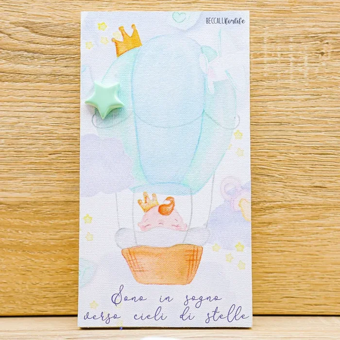 Quadretto con Bimbo su Mongolfiera Beccalli - immagine 2