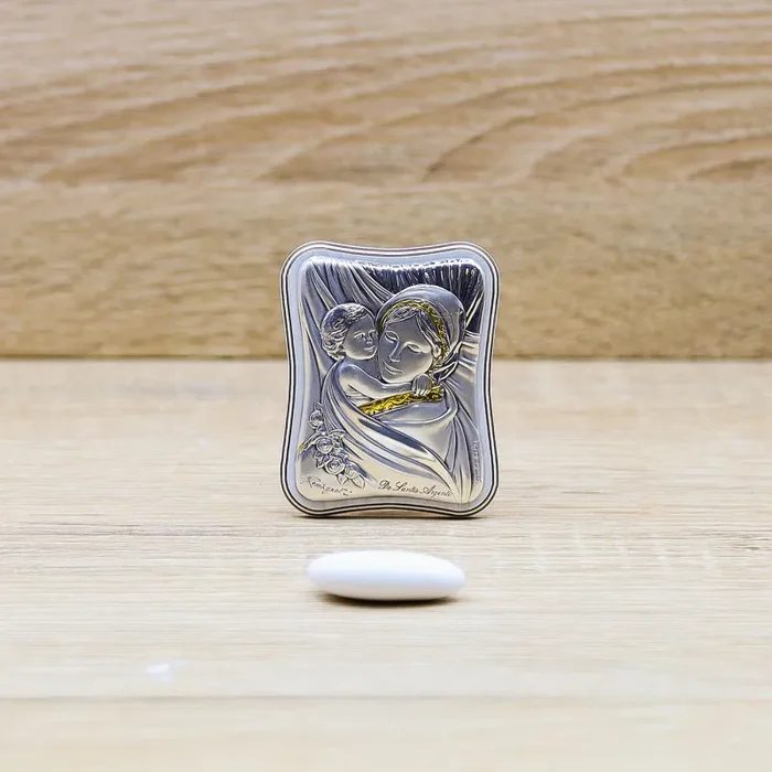 Quadretto Piccolo Argento con Maternità De Santis Argenti