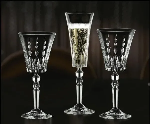 RCR Cristalleria Italiana Set Marilyn 18 Pz – 6 Flute, 6 Clice 2, 6 Calive 3