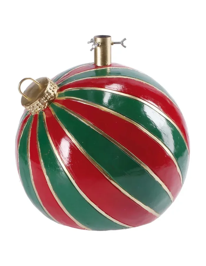 Regalo Italiano Base Albero di Natale Forma di Pallina D 42 Cm H 44 Cm Rosso Verde