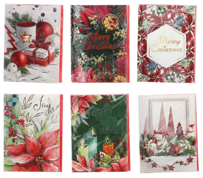 Regalo Italiano Biglietto Auguri di Natale con Busta 15 x 20 Cm Ass. 1 Pz