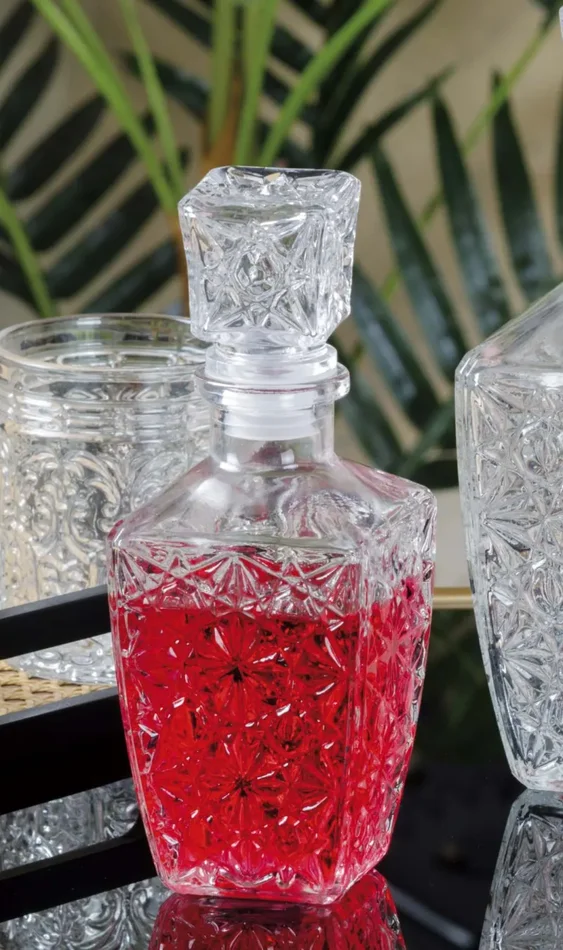 Regalo Italiano Bottiglia in Vetro 480 Ml 8 x 8 Cm H 21 Cm