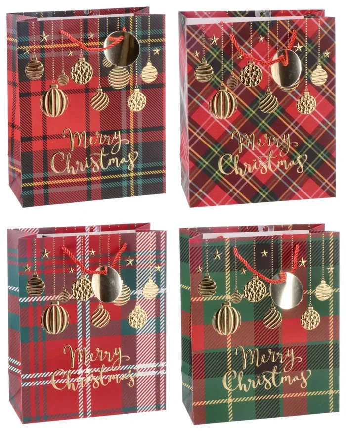 Regalo Italiano Busta Regalo di Natale Carta Ass. 26 x 12 Cm H 32 Cm Multicolor 1 Pz