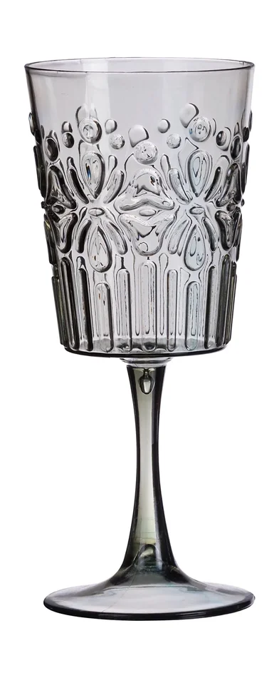 Regalo Italiano Calice Vino Plastica Wieky Ass. D 9 Cm H 20 Cm Grigio Blu o Porpora 1 Pz