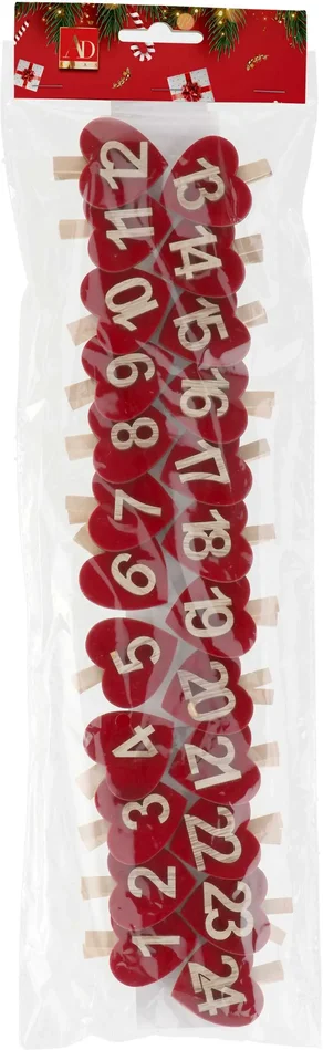 Regalo Italiano Mollette Giorni Natale 4 x 5 Cm Cf 24 Pz Rosso Online ora