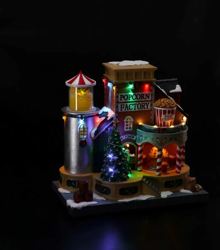 Regalo Italiano Paesino Invernale Natale con 29 Led 24 x 14 x 24 Cm Multicolor