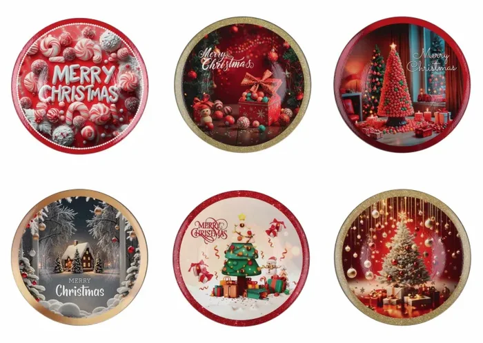 Regalo Italiano Sottopiatto Merry Christmas Natale Tondo Plastica D 33 Cm Ass. Multicolor 1 Pz