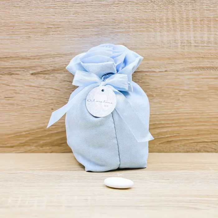 Sacchetto Azzurro con Rosa Grande “Boy” Claraluna