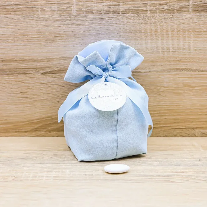 Sacchetto Azzurro con Rosa Medio “Boy” Claraluna