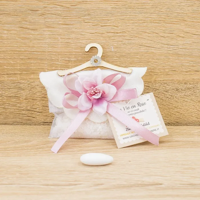 Sacchetto con Gruccia, Sali Profumati e Fiore Rosa La Vie en Rose Vendita calda online