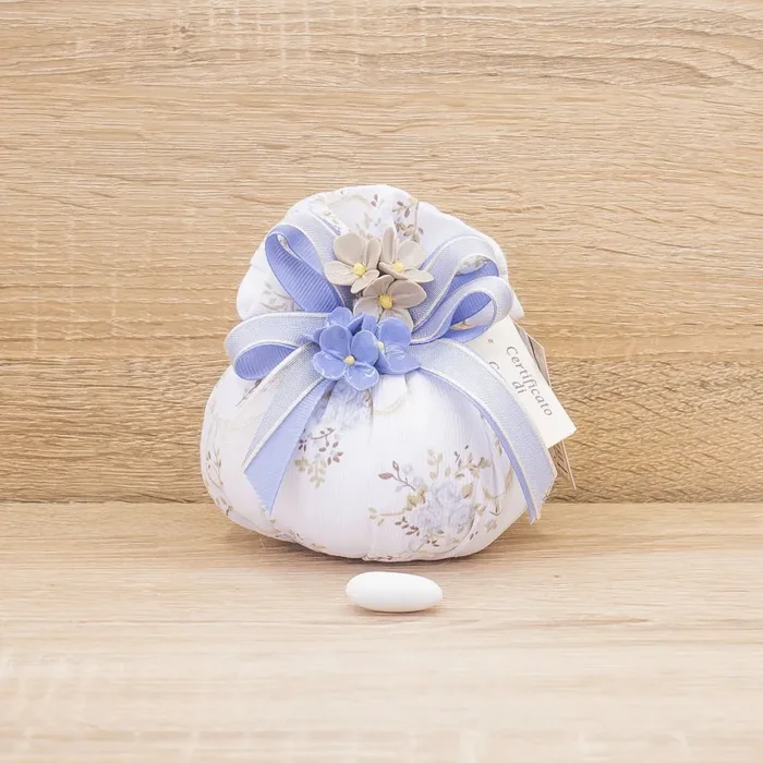 Sacchetto Puffo con Ortensie in Porcellana e Sali Profumati Francesi La Vie en Rose Online ora
