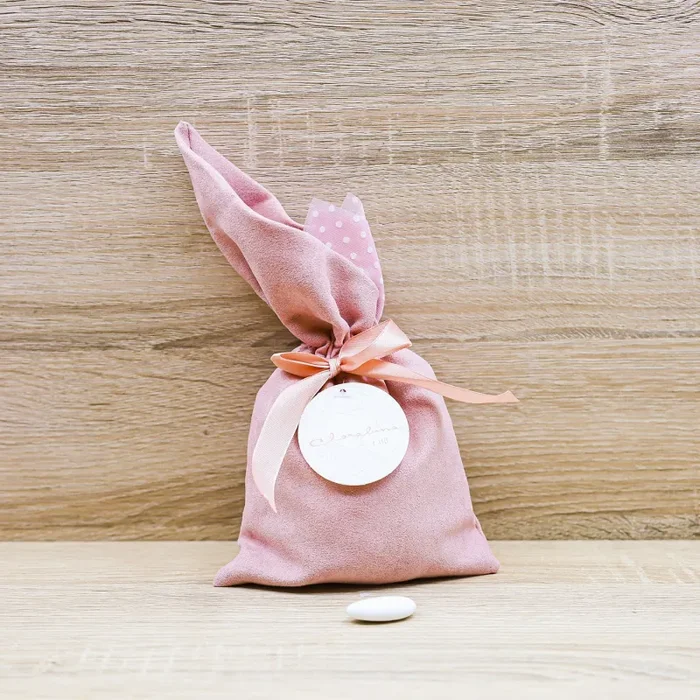 Sacchetto Rosa Pois Grande “Love” Claraluna