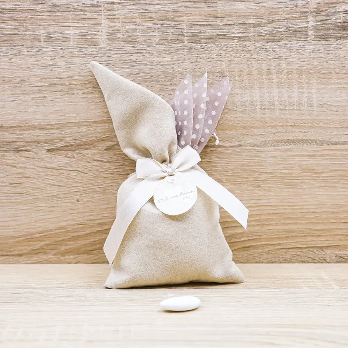 Sacchetto Tortora Pois Medio “Love” Claraluna