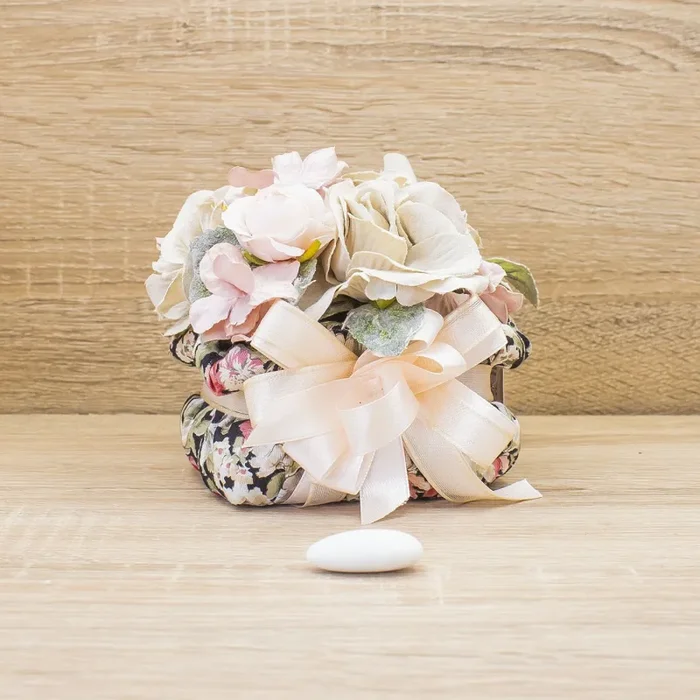 Sacchettone Floreale Fiocco Rosa Cipria e Sali Profumati La Vie en Rose