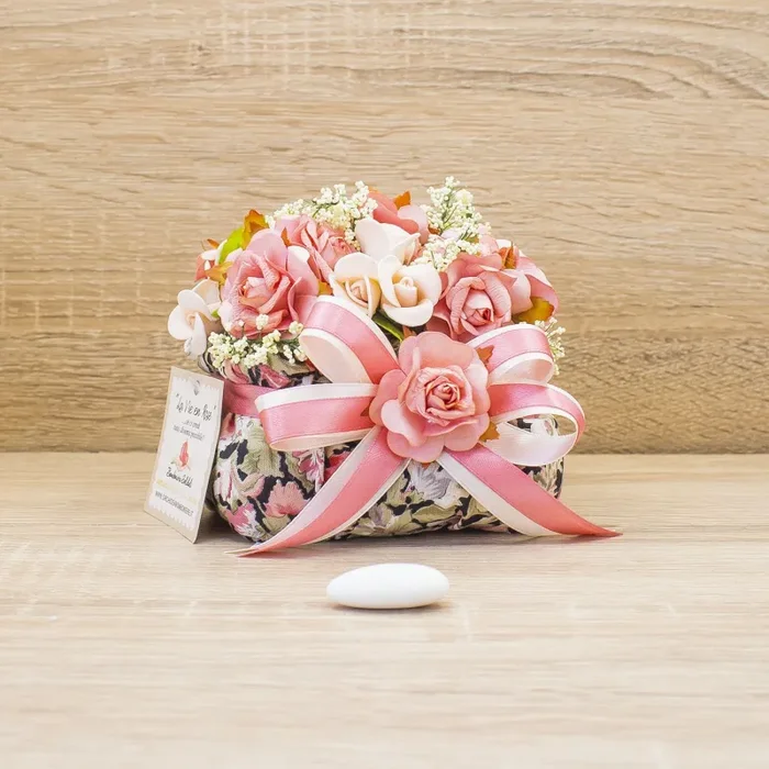 Sacchettone Floreale Fiocco Rosa e Sali Profumati La Vie en Rose Vendita calda