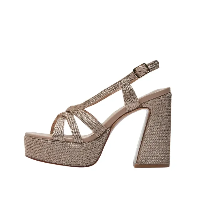 Sandali donna in rafia laminata con plateau e tacco Emanuelle Vee art 451M-915-11-RA - immagine 2