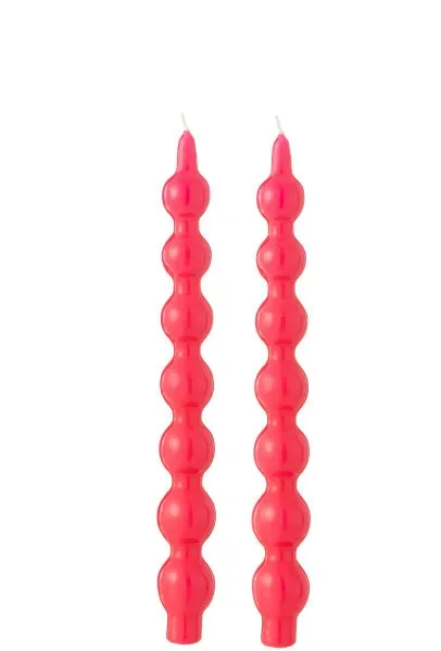 SET 2 CANDELE ZUCCA FUCSIA-5ore (7,5×3,5x30cm)