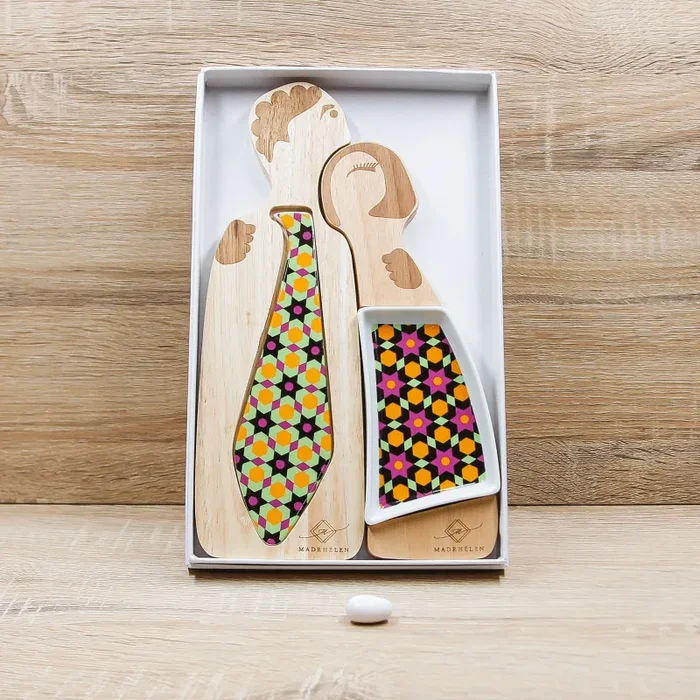 Tagliere e Porta Stuzzichini LOVE “Tie Decor” Madrhélen - immagine 2