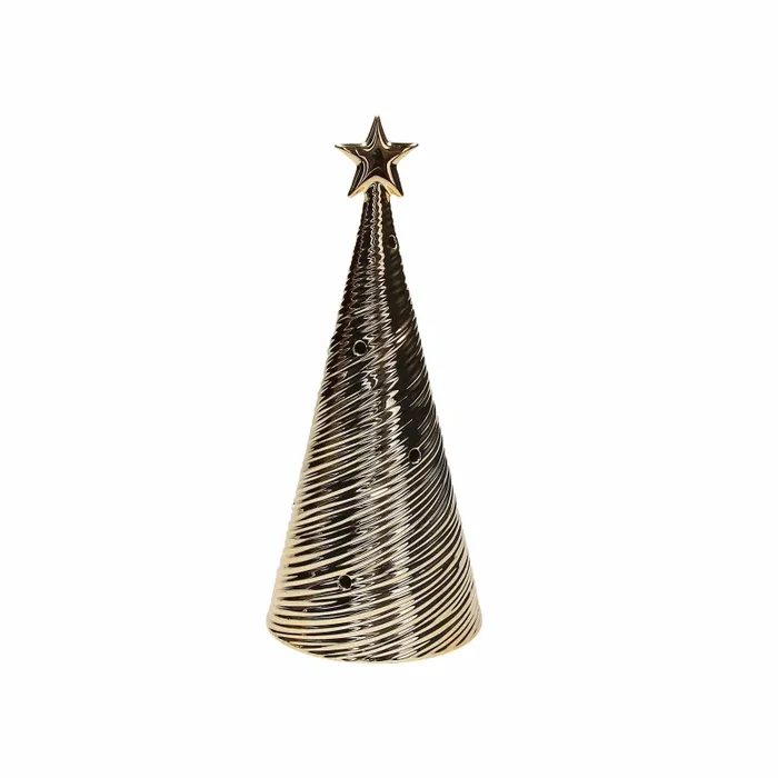 Tognana Albero Natale Conico con Led H 25 Cm Christmas Texture Porcellana Oro