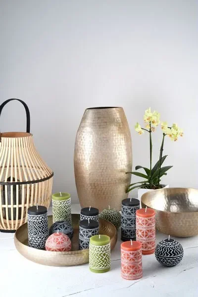 Tognana Candela Cilindro Lux Bubble H 15 Cm Verde - immagine 2