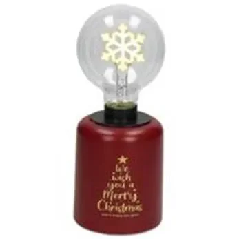 Tognana Lampada Fiocco Natale con Led H 21 Cm Christmas Lamp Rosso Fornitura