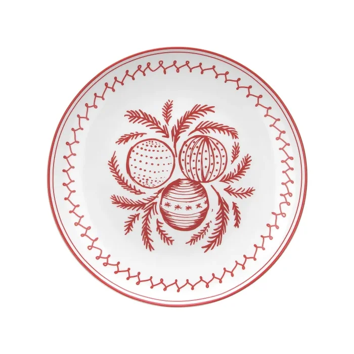 Tognana Piatto Panettone Natale Ball Christmas Red XMas D 31 Cm