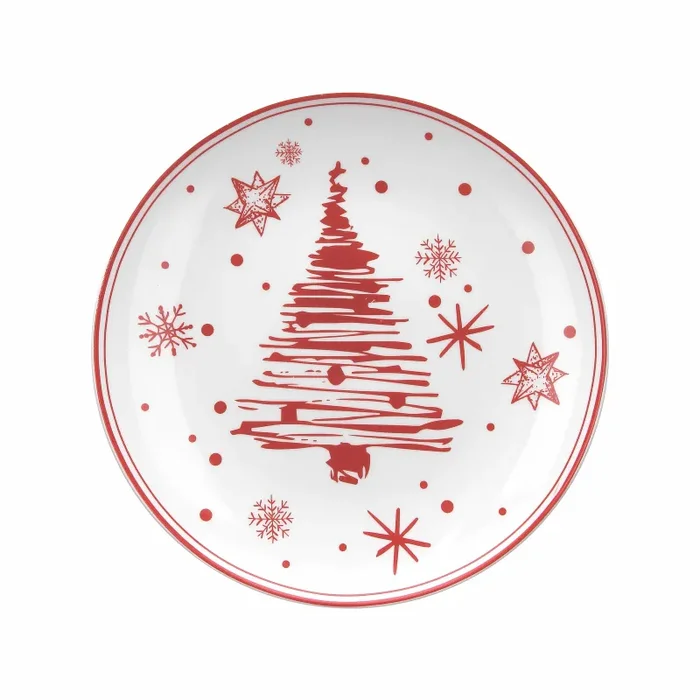 Tognana Piatto Panettone Natale Tree Christmas Red XMas D 31 Cm