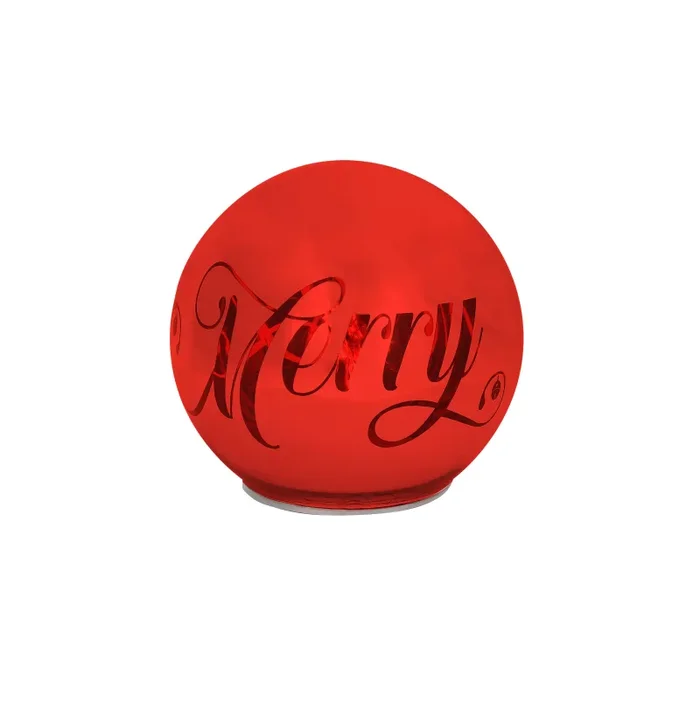 Tognana Sfera Natale con Led D 12 Cm Christmas Mirror Red Vetro Rosso