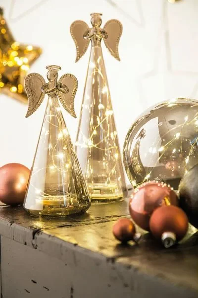 Tognana Sfera Natale con Led D 15 Cm Christmas Smoke Vetro Grigio - immagine 2