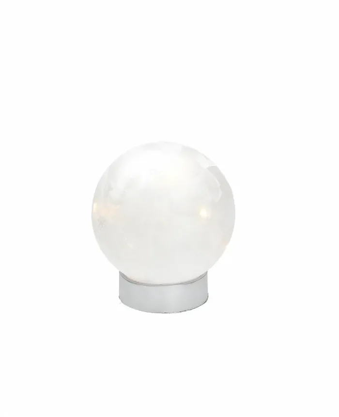 Tognana Sfera Natale con Led D 15 Cm Christmas White Vetro Bianco