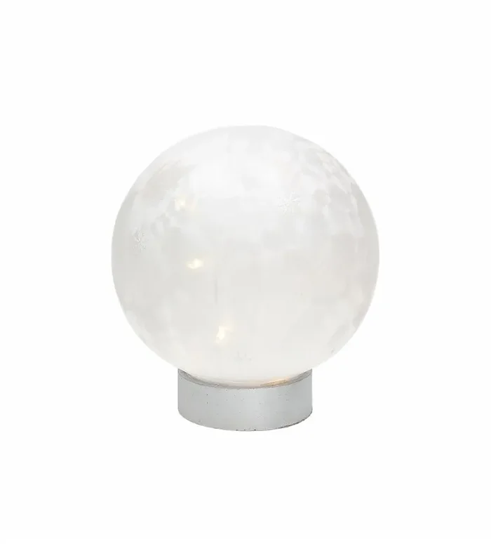 Tognana Sfera Natale con Led D 18 Cm Christmas White Vetro Bianco Saldi